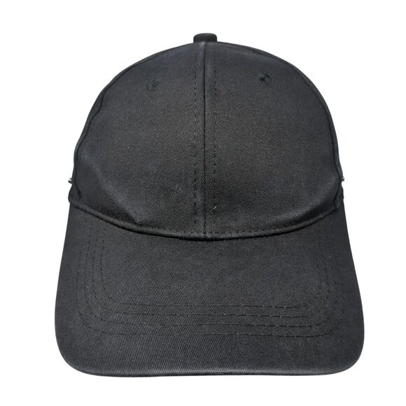 Unbranded Slideback Hat Black One Size Adjustable Vented Holes 6 Panel Blank - Picture 1 of 7
